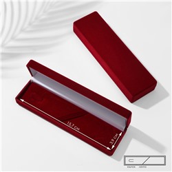 Футляр бархатный под зажим для галстука, кулон «Прямоугольник классический», 16.5×4.5×2.5 см, бордовый