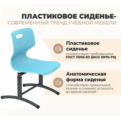 Стул Дельта SHT-S-TN27/3-5
                        д3-5 голубой / антрацит