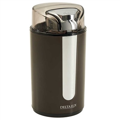 Кофемолка электрическая 250 Вт, 70 г DELTA LUX DE-2202 коричневая