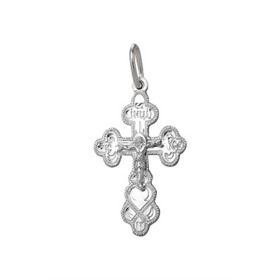 крест из серебра штампованный белый