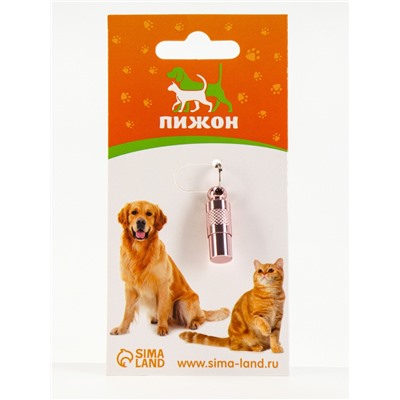 Адресник-капсула под записку, 0,9 х 2,75 см, розовый