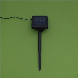 Гирлянда «Нить» 4.5 м с насадками «Цветы», IP44, тёмная нить, 30 LED, свечение белое, 2 режима, солнечная батарея