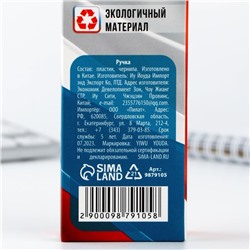 Эко-ручка шариковая «Россия», синяя паста, 1.0 мм