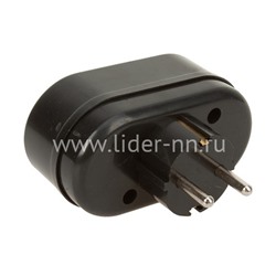 Разветвитель сетевой Perfeo "RU POWER" 2 гнезда; 16A; с заземлением (черный) 2Т2