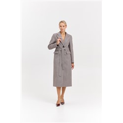 Пальто женское демисезонное 27210 (коричневый/ёлочка)