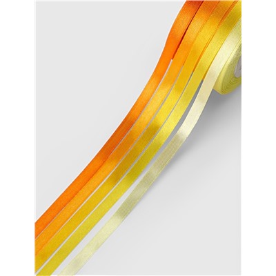 Набор атласных лент, 5 шт., 6 мм, 23±1 м, жёлтый, оранжевый
