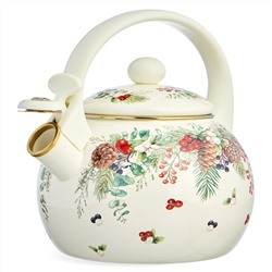 ЧАЙНИК AGNESS ЭМАЛИРОВАННЫЙ СО СВИСТКОМ СЕРИЯ "CELEBRATION", 2,2Л, ИНДУКЦИОННОЕ ДНО