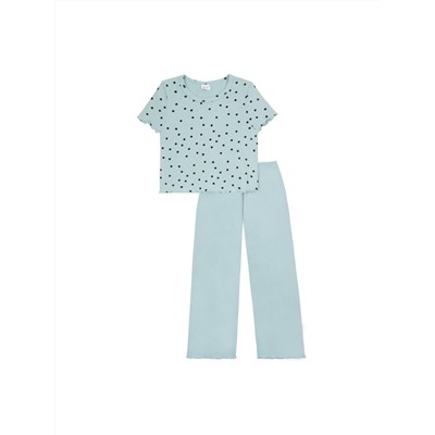 Пижама для девочки YLA 7750400201 Ментол точки Baby Boom