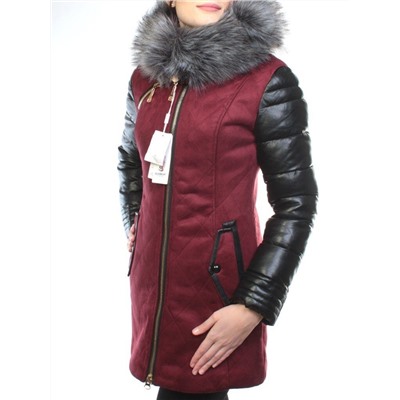 5137 BURGUNDY Парка женская зимняя (150 гр синтепон, искусственный мех)