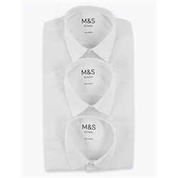 3pk Boys' Plus Fit Easy Iron School Shirts (4-18 Yrs)