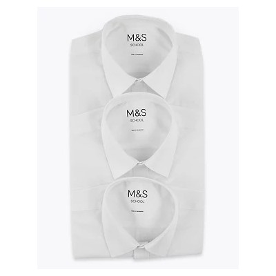 3pk Boys' Plus Fit Easy Iron School Shirts (4-18 Yrs)