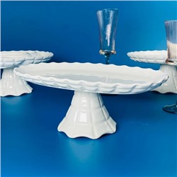 163-056 Овальное блюдо 30х18х12см на ножке КОРНЕЛИЯ в под.уп.(х8)Фарфор