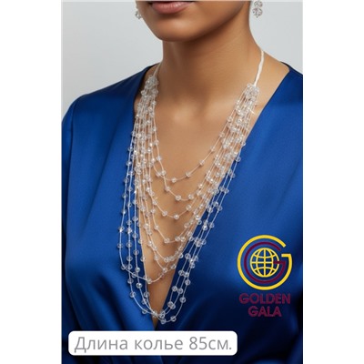 Комплект бижутерии "Хрустальная россыпь" , цвет прозрачный