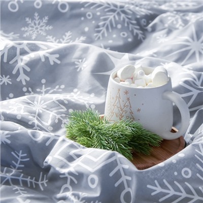 Постельное бельё «"Этель"» 1.5 сп Snow fall, 143х215 см, 150х214 см, 70х70 см - 2 шт, бязь