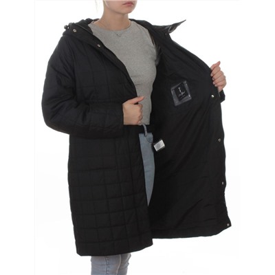 9605 BLACK Куртка стеганная демисезонная женская (100 гр. синтепон)