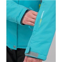 Горнолыжный костюм женский зимний УЦЕНКА бирюзового цвета 02810Br