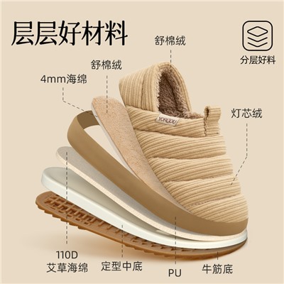 Antibacterial demi-season non-slip footwear indoor, keep warm slippers platform