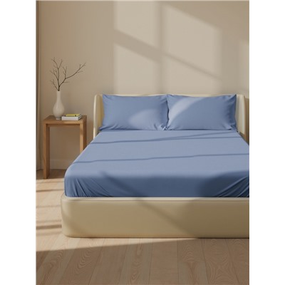 Простыня на резинке SL Home Modal 140×200+30 см, синяя