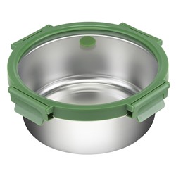Ланч-бокс стальной со стеклянной крышкой, 1,5 л, зеленый