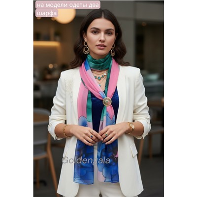 Шарф шифоновый с цветочным рисунком 3D Арт М52/6