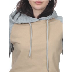 NOE103 BEIGE/GRAY Костюм спортивный женский (хлопок 90%, полиэстер 10%)