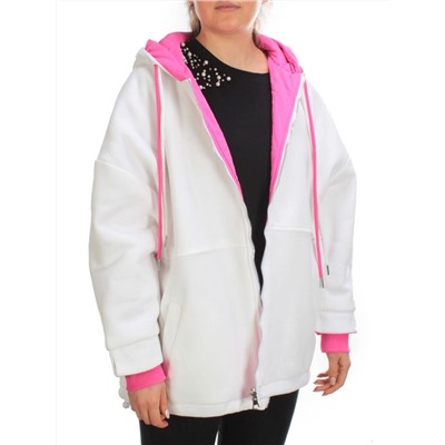 2561 WHITE/PINK Худи женское (50 гр. синтепон)
