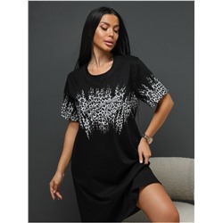 Платье домашнее "Саваж" Черный Серый