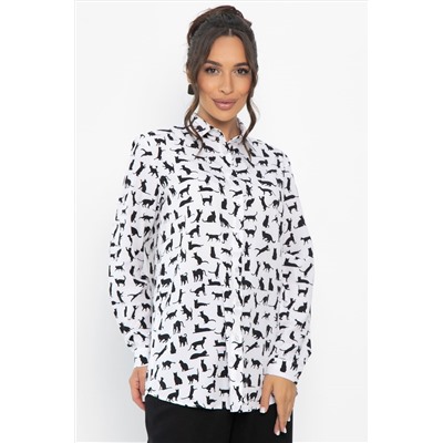 Рубашка Надель (белая/кошки) Б13844-16М