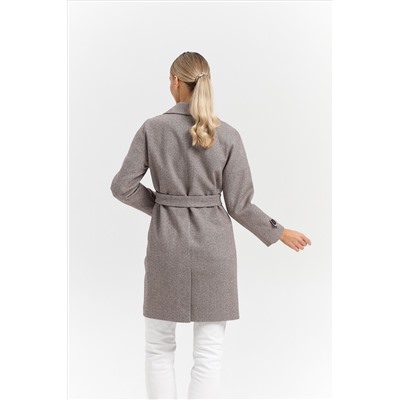 Пальто женское демисезонное 22970 (коричневый/ёлочка)