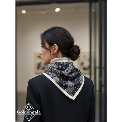 Косынка шелковая с принтом Арт 25183/006