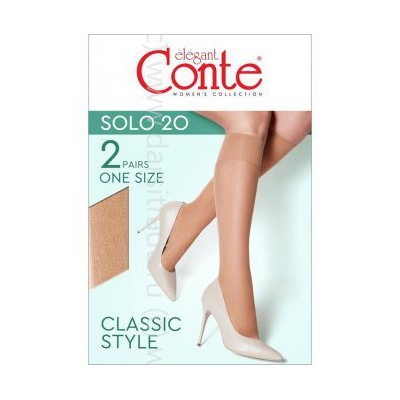 Гольфы женские Solo 20 Conte [2 пары] Дроп [короб]