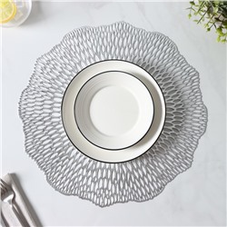 Салфетки сервировочные на стол Доляна «Мэри», d=36 см, 4 шт., серебряные