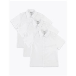 3pk Boys' Plus Fit Easy Iron School Shirts (4-18 Yrs)