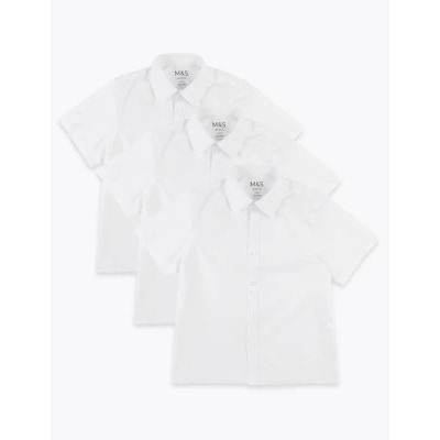 3pk Boys' Plus Fit Easy Iron School Shirts (4-18 Yrs)