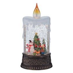 GAEM Изделие декоративное "Свеча" (подсвет, муз, вьюга, 3хААА н/п +USB), L12,5 W8 H25 см