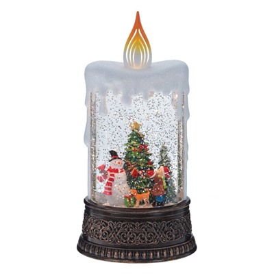 GAEM Изделие декоративное "Свеча" (подсвет, муз, вьюга, 3хААА н/п +USB), L12,5 W8 H25 см