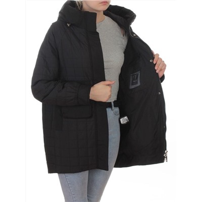 9608 BLACK Куртка стеганная демисезонная женская (100 гр. синтепон)