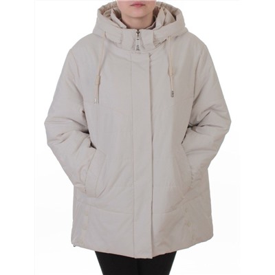 B-552 LT. BEIGE Куртка демисезонная женская (100 гр. холлофайбер)