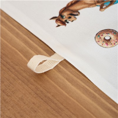 НАБОР ПОЛОТЕНЕЦ ИЗ 2ШТ "ЛОШАДЬ В ПОНЧИКАХ",БЕЛЫЙ,40Х60СМ ТВИЛ,100% ХЛОПОК