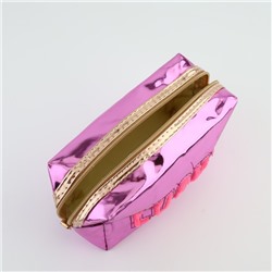 Пенал школьный Lucky, иск. кожа, 18×10×7 см, фиолетовый