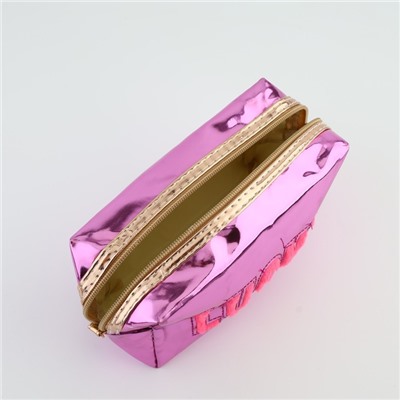 Пенал школьный Lucky, иск. кожа, 18×10×7 см, фиолетовый