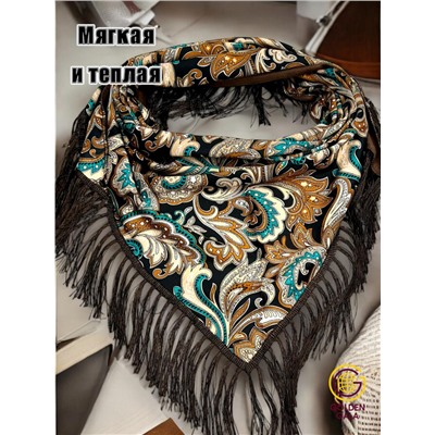 Косынка теплая на флисовой подкладке с бахромой Арт 2347/8