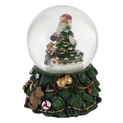 GAEM Фигурка декор в стекл шаре "Дед Мороз" ( подсв, муз, вьюга, AAAх3 н/п), D 10 см, L11 W11 H15 см