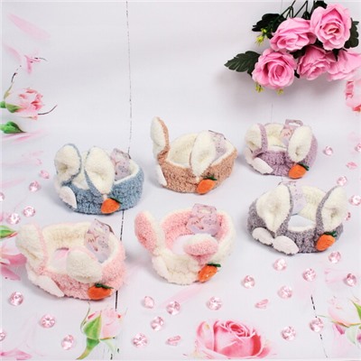 Повязка на голову "Little bunny- Lucky", микс 4 цвета, 20*6 см (подвес Единорожек)