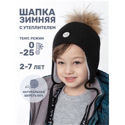 Шапка утепленная для мальчика NIKASTYLE 11з15524 Черный
