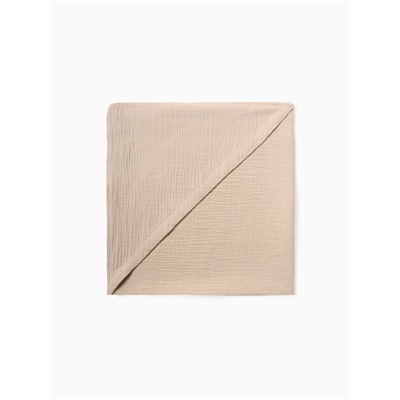 Полотенце - уголок муслиновое Крошка Я, 75×75 см, 100% хлопок, 120 г/м², бежевое