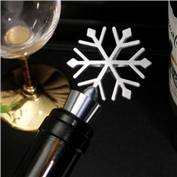 Металлическая пробка для бутылки "Снежинка" многоразовая декоративная