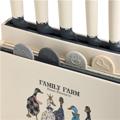 НАБОР AGNESS ИЗ 10ПР: 5 НОЖЕЙ, 4 ДОСКИ И ПОДСТАВКА, СЕРИЯ "FAMILY FARM"