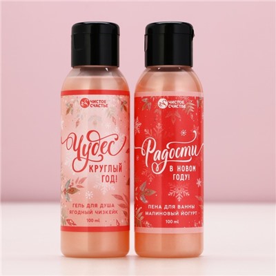 Подарочный набор новогодний женский «Верь в мечту», гель для душа, пена для ванны, 2×100 мл, Чистое счастье