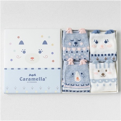 Набор детских носков «Мишки» голубой, 4 пары